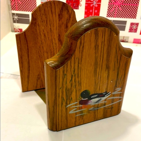 Wooden Duck Bookend for Home Office